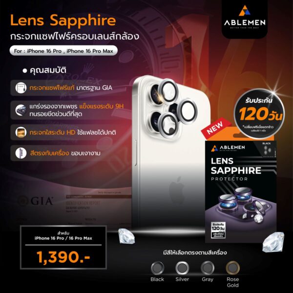 Lens Sapphire iPhone 16