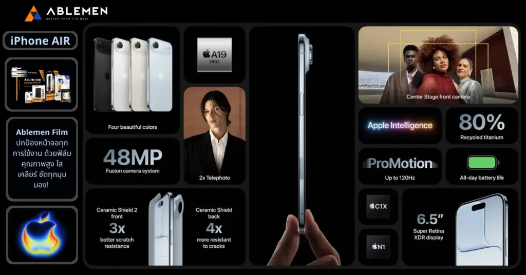 iPhone Air รุ่นใหม่ 2025 – เบา บาง ทรงพลัง พร้อมชิป A19 Pro
