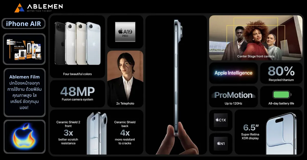 iPhone Air รุ่นใหม่ 2025 – เบา บาง ทรงพลัง พร้อมชิป A19 Pro